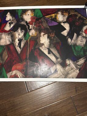 Vtg Linda Le Kinff "Grand Orchestra" Serigraph Art Print 27”x34"